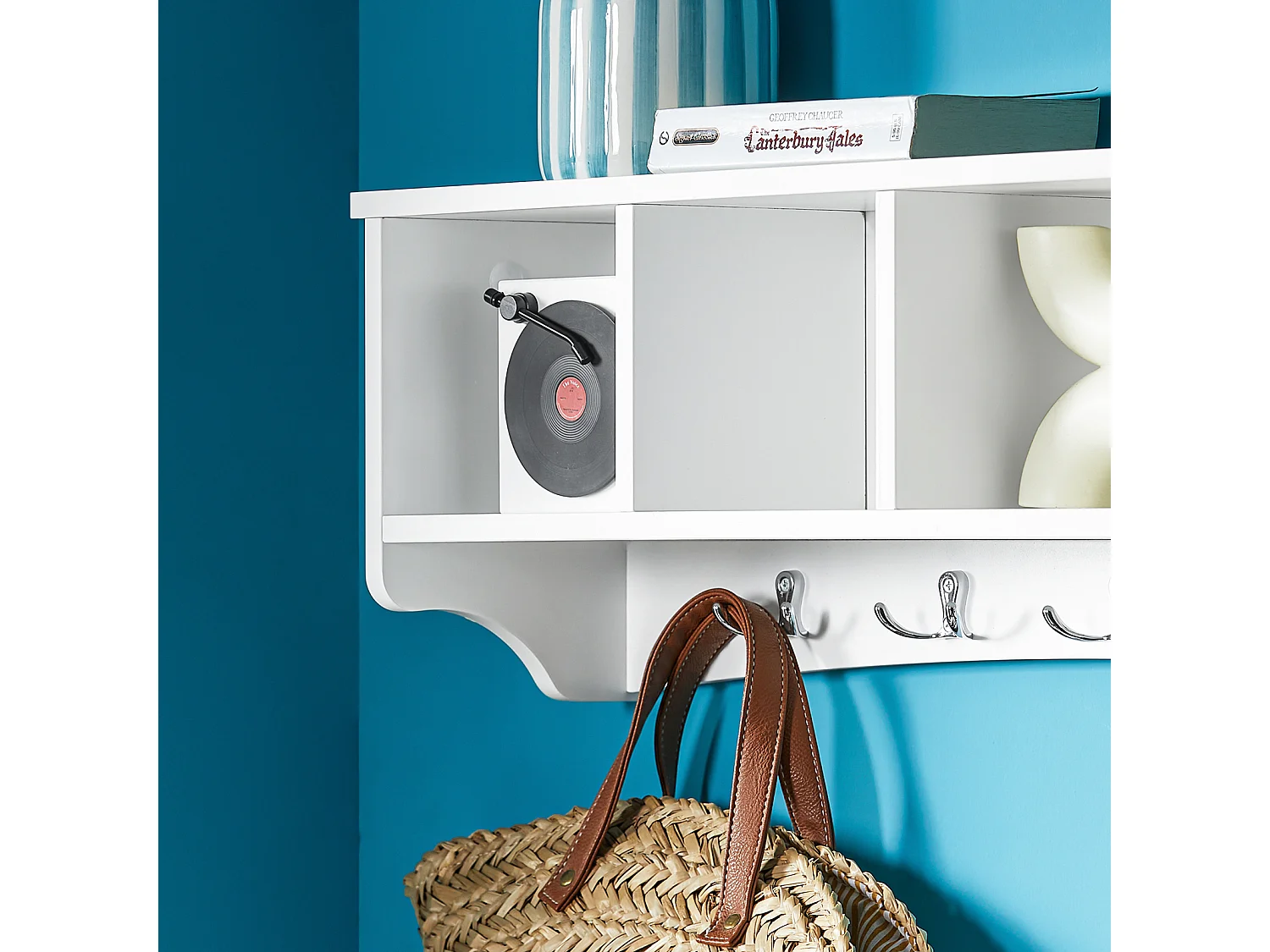 SoBuy FRG48-L-W Wandgarderobe wandhaken hangrek badkamerkast met 5 haken