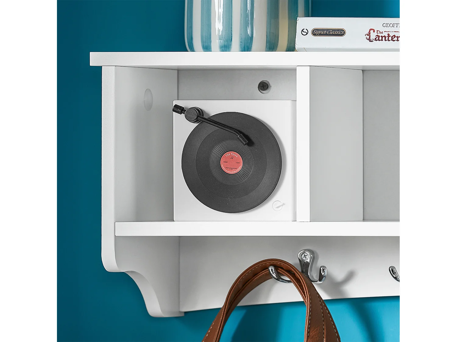 SoBuy FRG48-L-W Wandgarderobe wandhaken hangrek badkamerkast met 5 haken