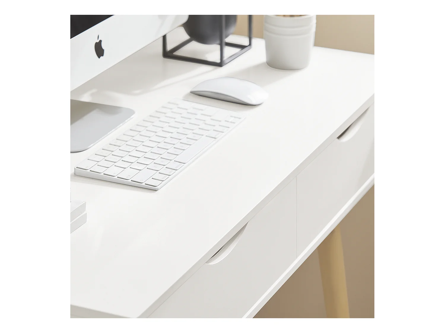 Schreibtisch FWT40-WN 90 x 77 x 45 cm Weiß