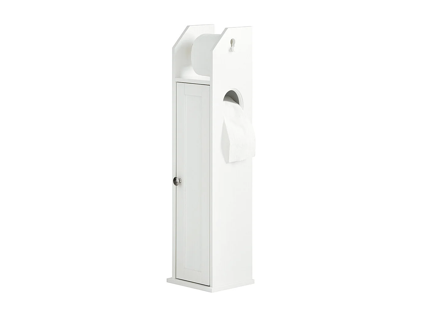 SoBuy FRG135-W Toiletrolhouder Vrijstaand Badkamermeubel Toiletborstel Wit