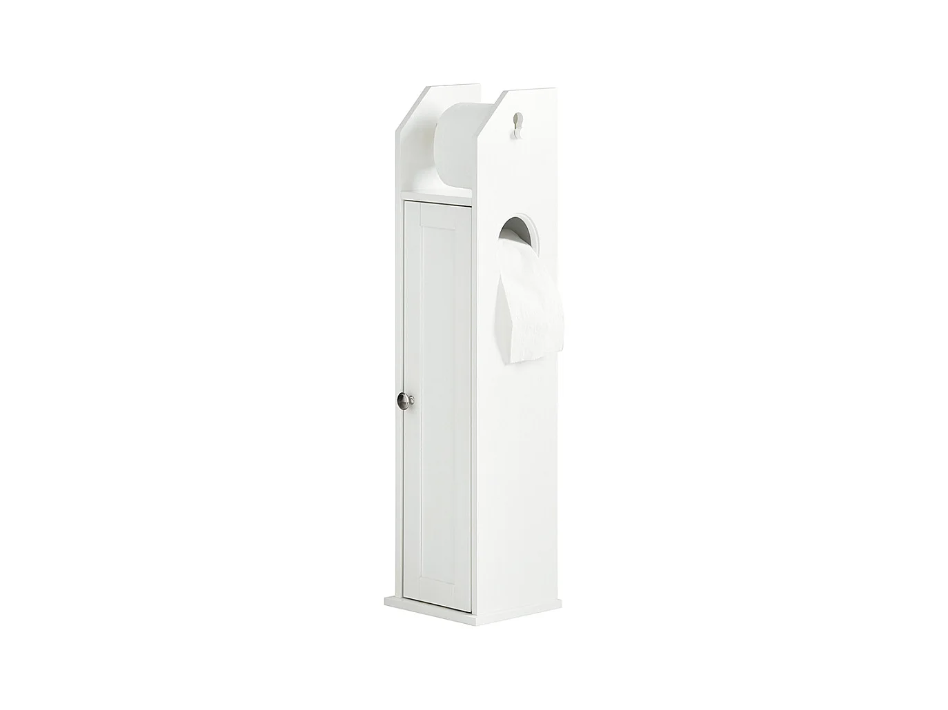 Support Papier Toilette Armoir Porte-papier Toilettes Porte Brosse Wc En Bois - Blanc, Frg135-w