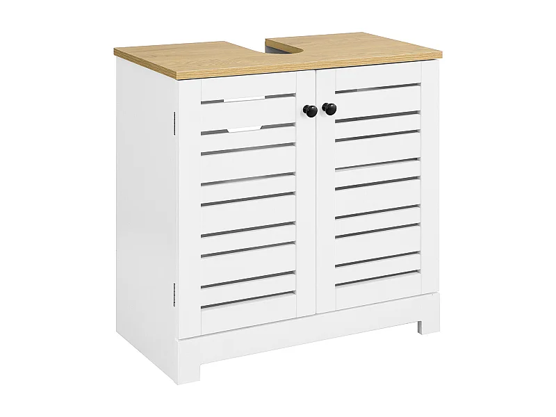 SoBuy BZR40-W wastafelmeubel 2-laags 2-deurs wastafelmeubel badkamermeubel