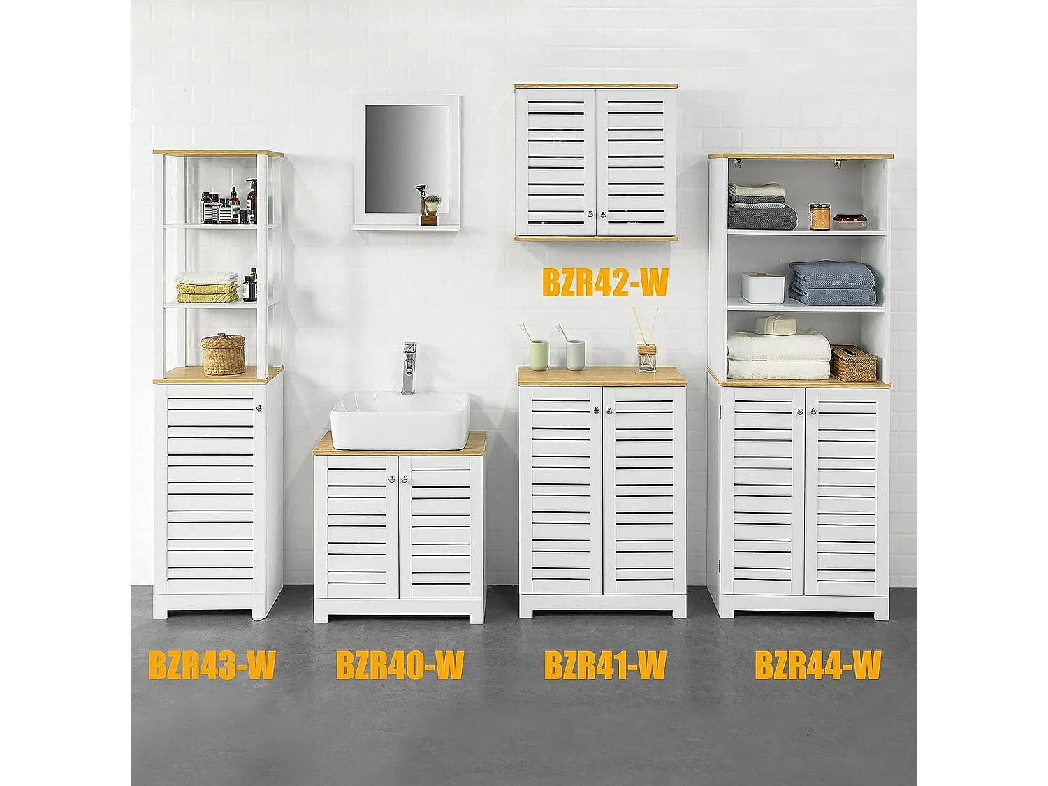 SoBuy BZR40-W wastafelmeubel 2-laags 2-deurs wastafelmeubel badkamermeubel