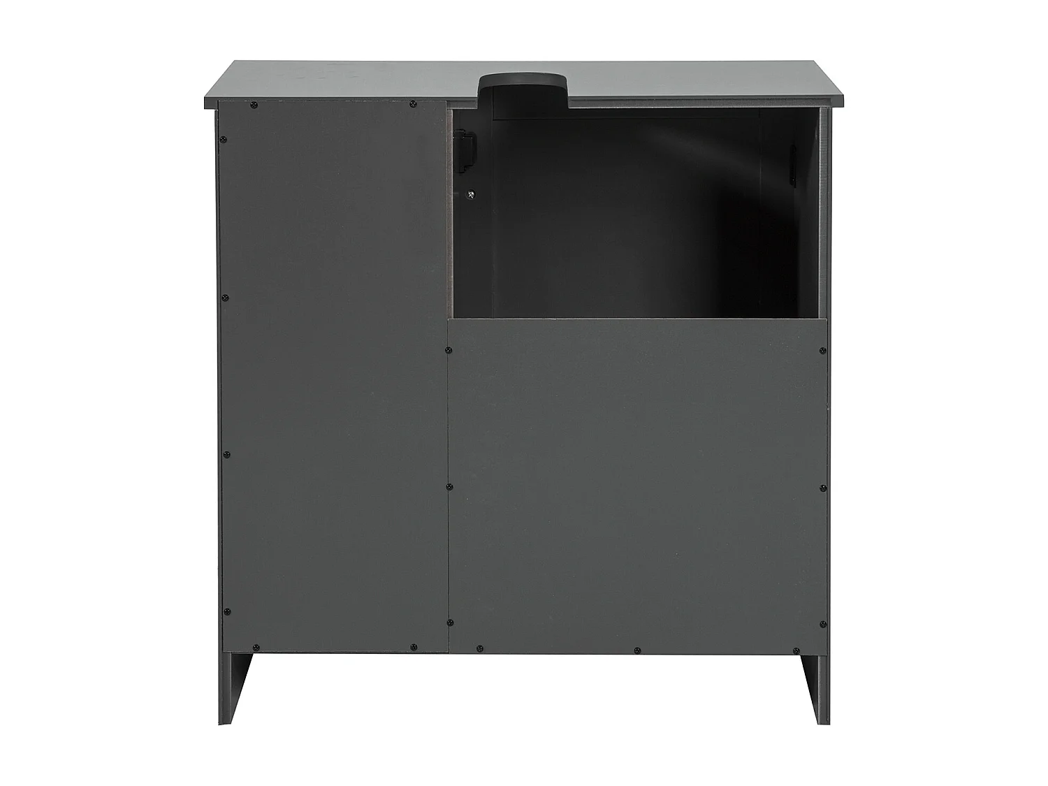 SoBuy BZR38-DG Wastafelmeubel Onderbouw of wastafel Wastafelmeubel met 1 deur en 2 verwijderbare vochtbestendige planken 60 x 30 x 60 cm - Donkergrijs