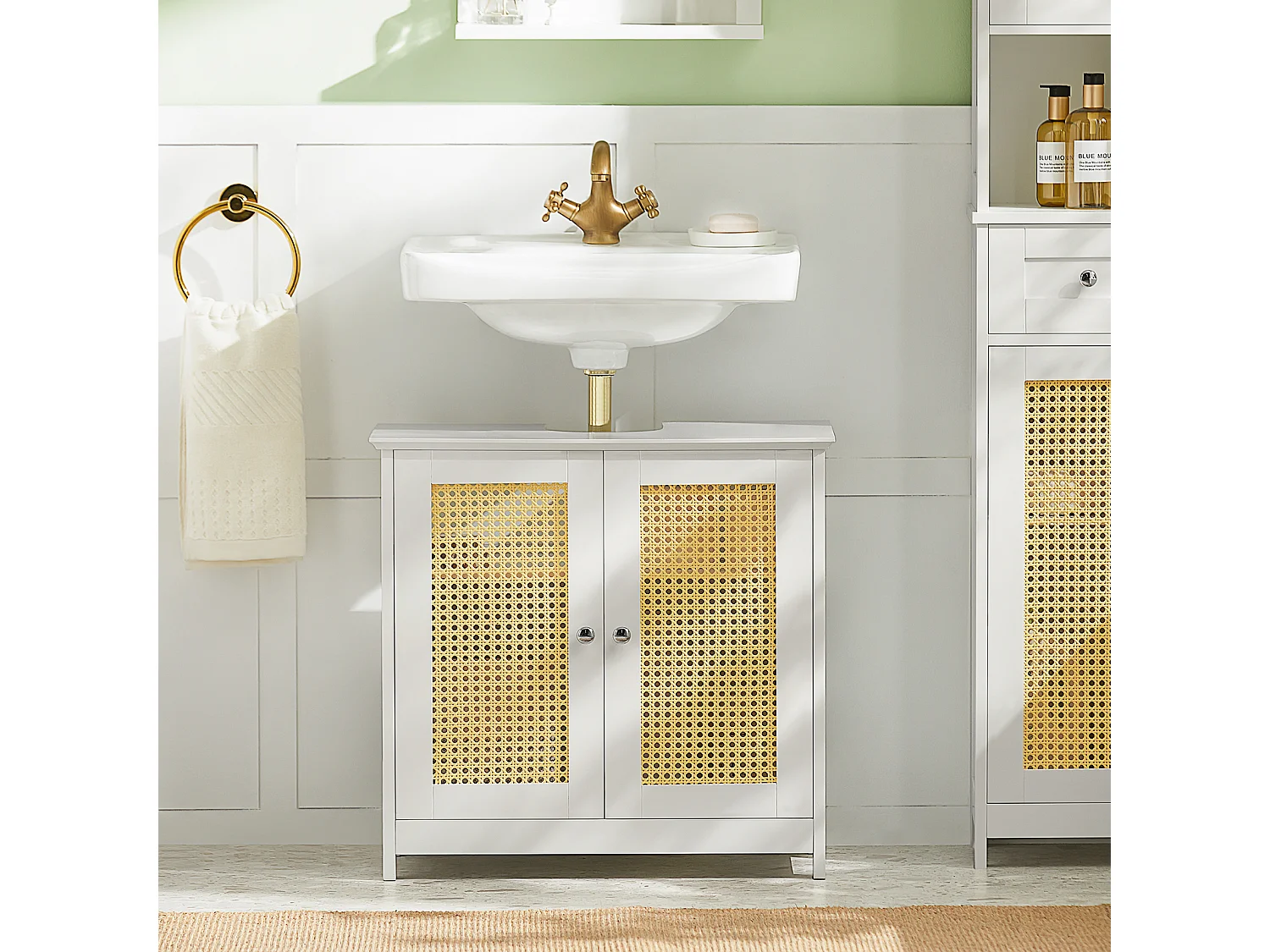 Meuble Sous-lavabo Meuble Sous-vasque Meuble De Rangement De Salle De Bain, BZr72-w