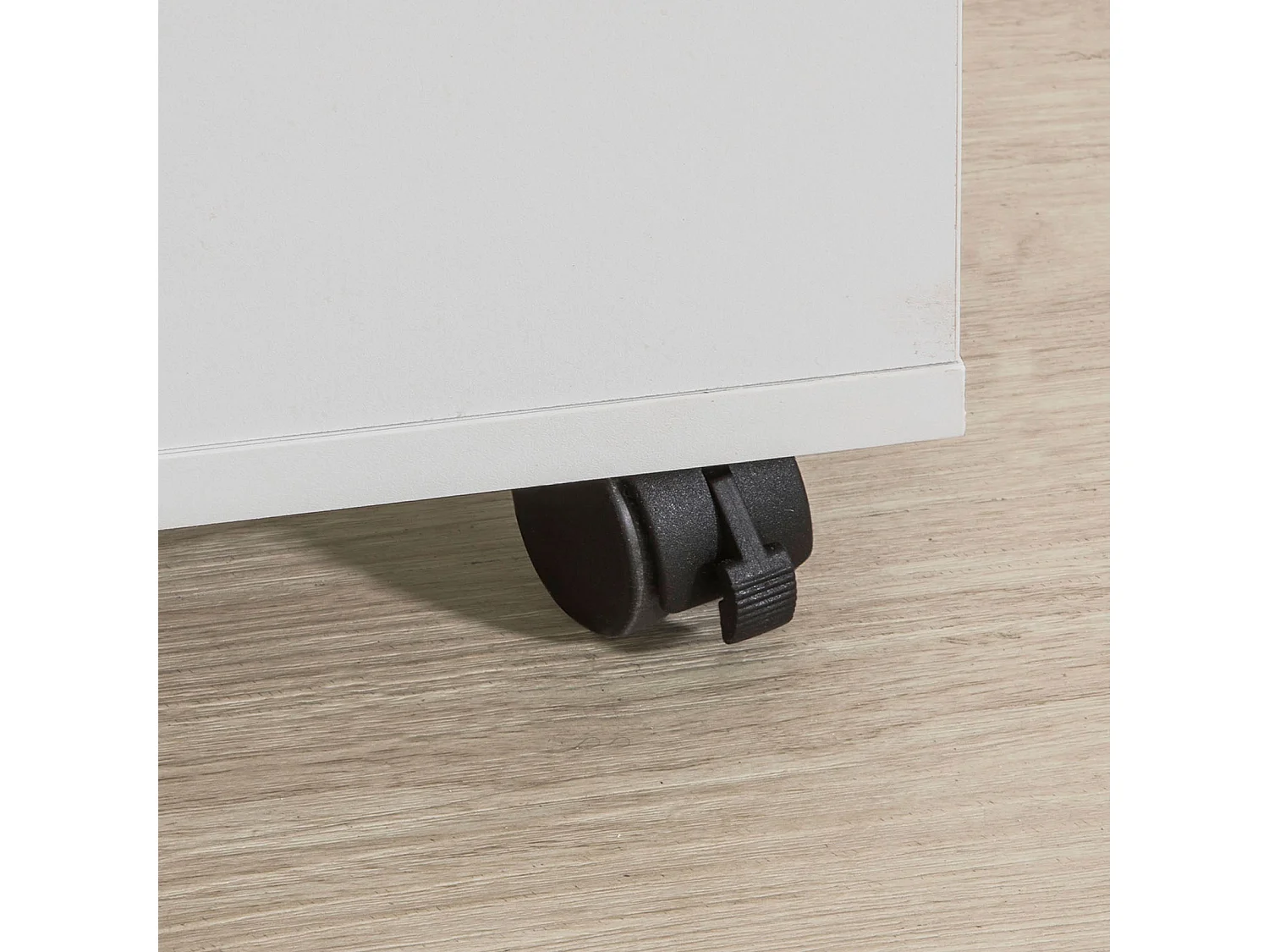 SoBuy Tavolino Salotto con Ruote,Porta Stampante, Bianco,Altezza 75 cm, FBT68-