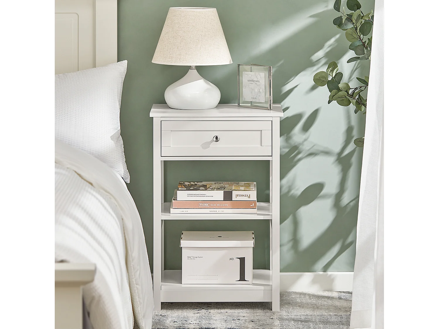 Nachttisch FBT46-W 45 x 69 x 30 cm Weiß