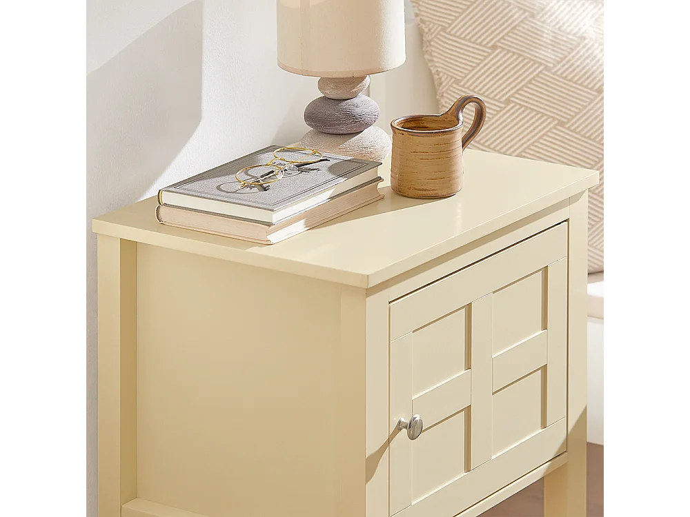 SoBuy FBT113-MI Nachtkastje, Bijzettafel, Lage Tafel, Opbergtafel met 1 Deur en 1 Opbergplank voor Slaapkamer, Woonkamer of Kantoor