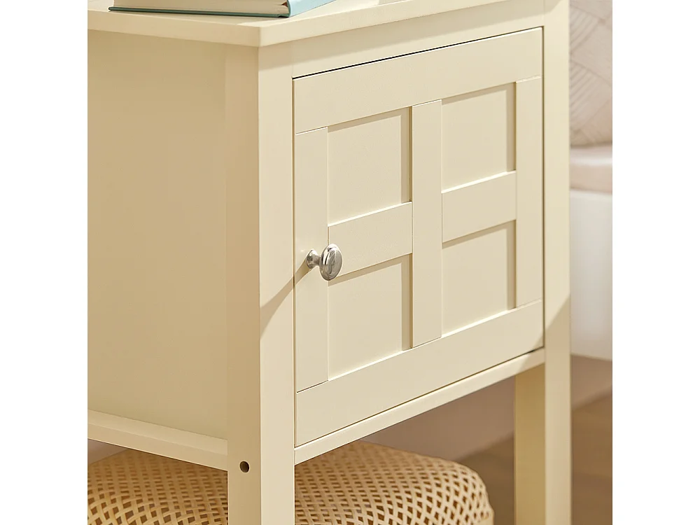 SoBuy FBT113-MI Nachtkastje, Bijzettafel, Lage Tafel, Opbergtafel met 1 Deur en 1 Opbergplank voor Slaapkamer, Woonkamer of Kantoor