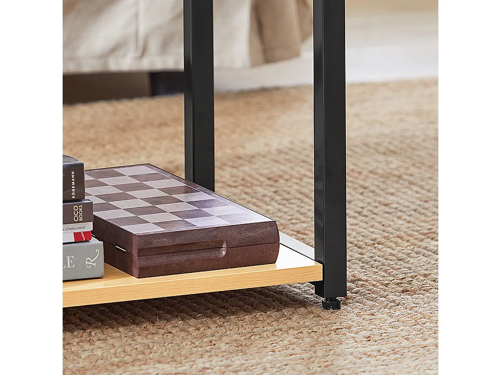 SoBuy 2PCS Tavolini Set,Tavolino da divano, Impilabili, Tavolino d'appoggio,FBT35-SCH