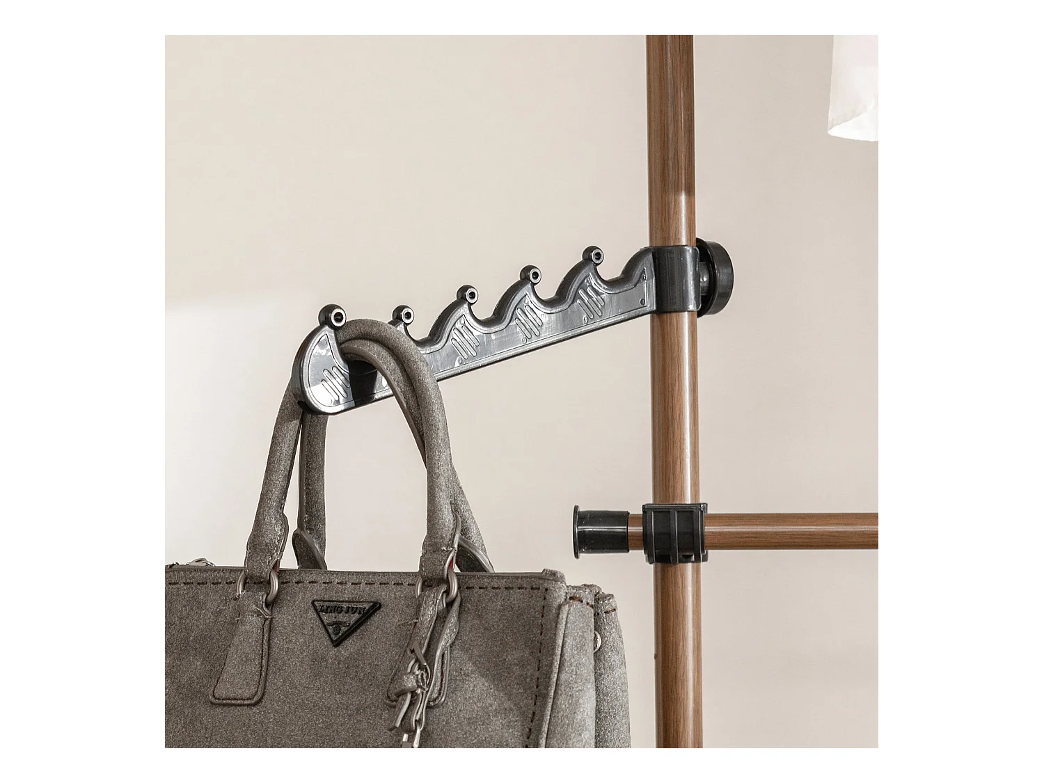 SoBuy Cabina Armadio Guardaroba componibile, Altezza e Lunghezza Regolabile Altezza :200-270 cm Marrone KLS04-BR
