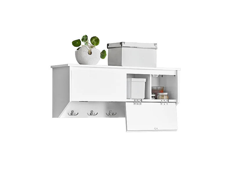 Perchero de pared con 2 Puertas y 5 Ganchos Estante de Pared para Pasillo Entrada 78 x 20 x 30 cm FHK24-W SoBuy ES