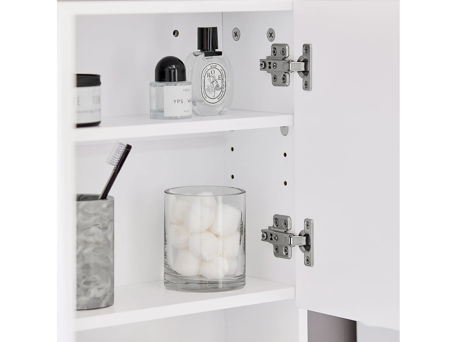 Meuble Haut De Salle De Bain Meuble Mural, 2 Portes Et Miroirs 1 Compartiment 3 Niveaux, BZr94-w