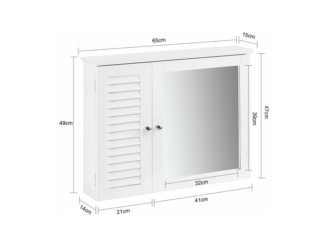 Szafka wisząca z lustrem łazienkowa BZR55-W