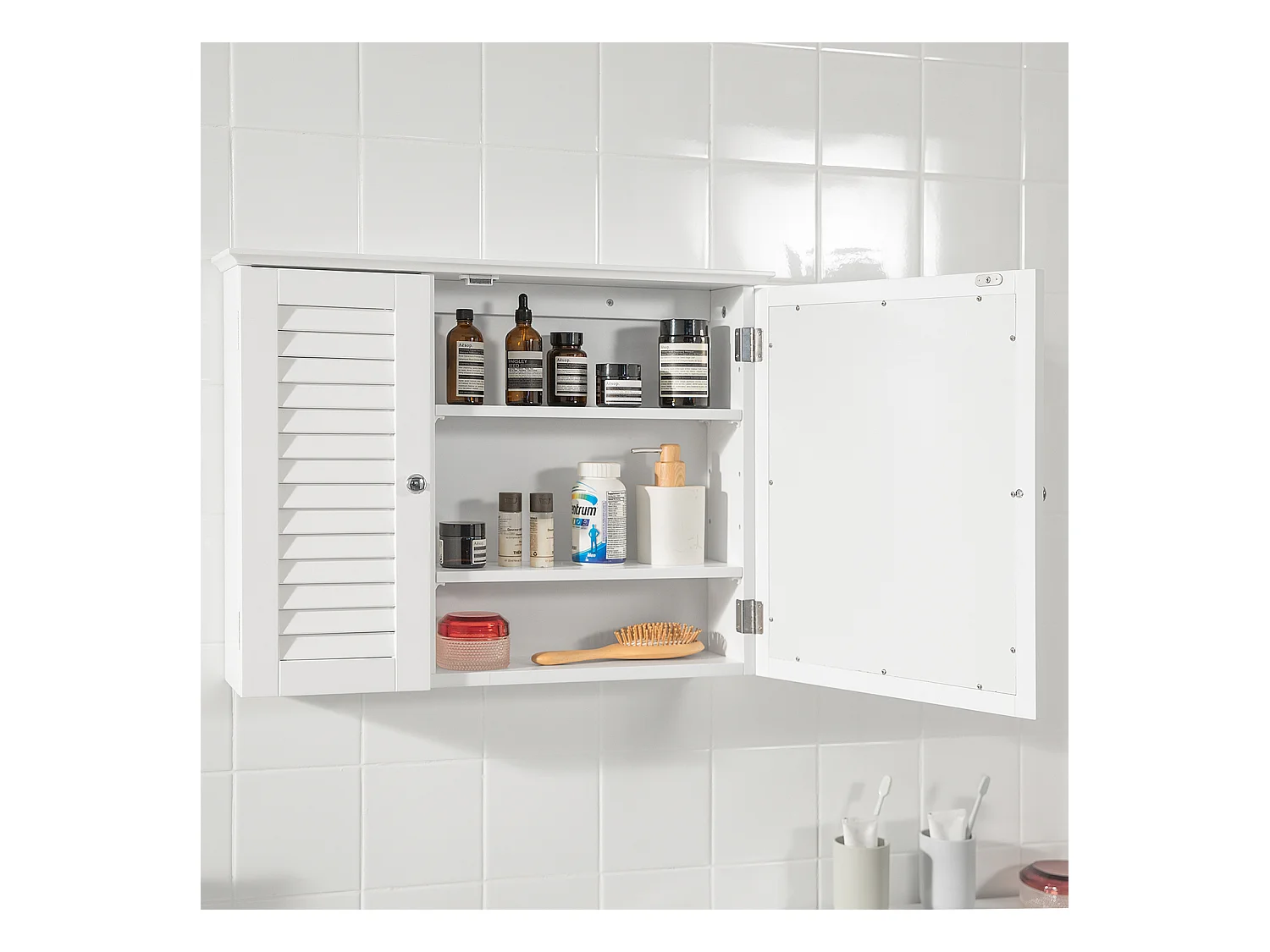 Szafka wisząca z lustrem łazienkowa BZR55-W