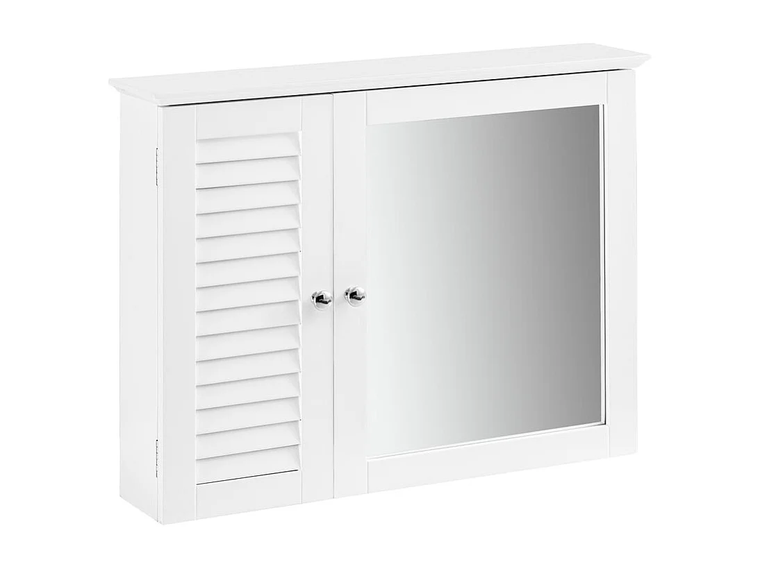 Armoire Miroir Meuble De Salle De Bain Avec Porte Meuble De Rangement Mural, BZr55-w