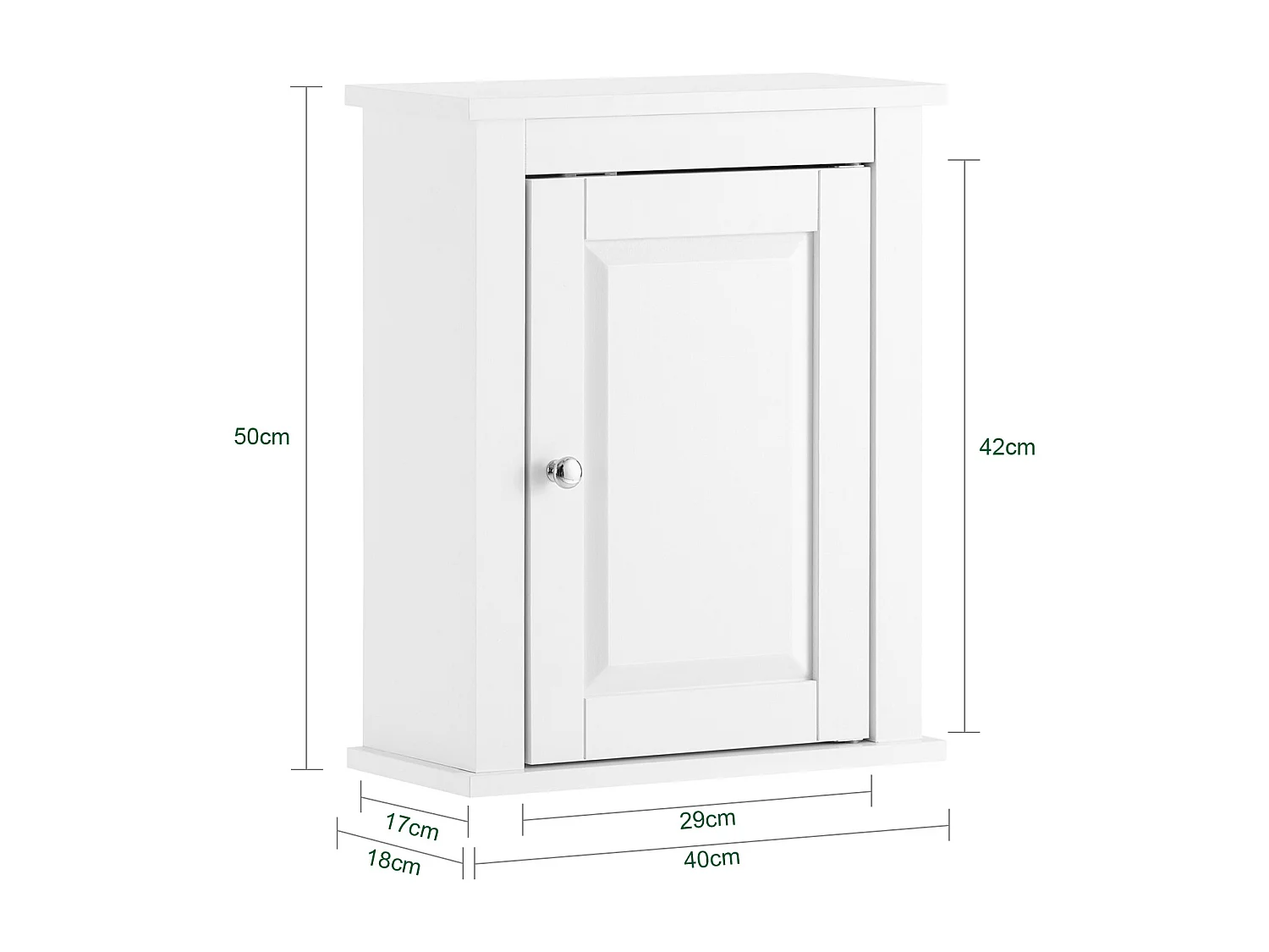 Meuble Haut De Salle De Bain - 1 Porte Placard Commode Meuble De Rangement Mural, Frg203-w