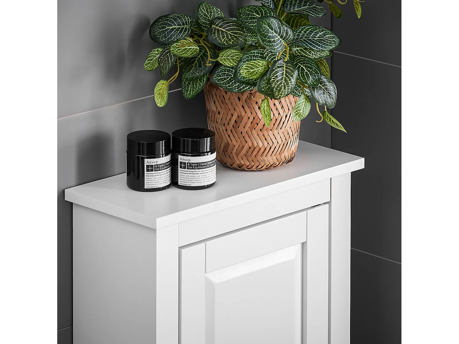 Meuble Haut De Salle De Bain - 1 Porte Placard Commode Meuble De Rangement Mural, Frg203-w