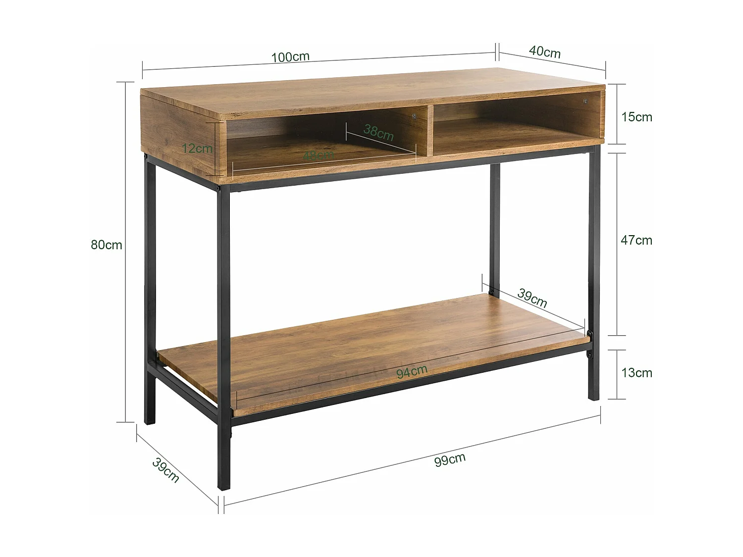 Table Console Table D’entrée Bout De Canapé Table D'appoint Buffet 100x40x80 Cm, Fsb41-f