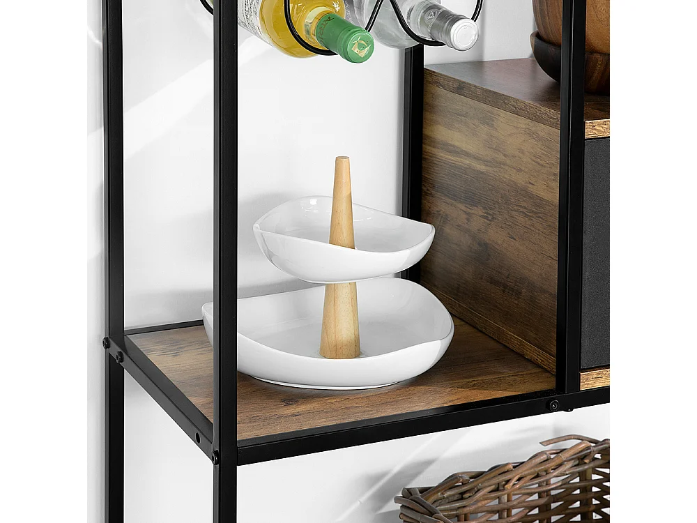 Table Console Table D’entrée Bout De Canapé Table D'appoint Buffet Avec 3 Etagères, Fsb56-f