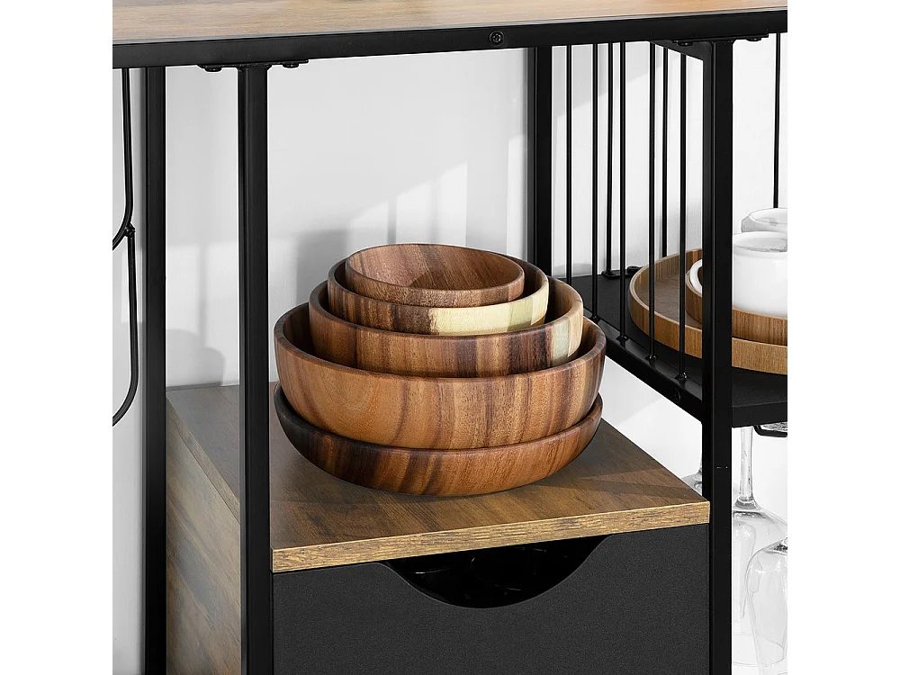 Table Console Table D’entrée Bout De Canapé Table D'appoint Buffet Avec 3 Etagères, Fsb56-f