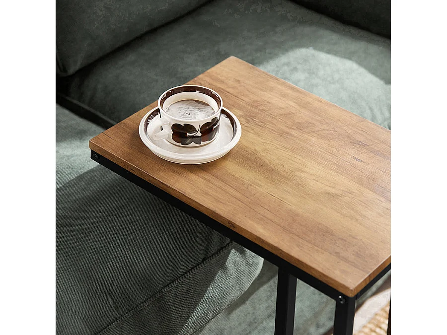 Tables Basses Gigognes, Lot De 2, Bouts De Canapé, Tables De Salon En Bois Et Verre Trempé, Fbt99-f