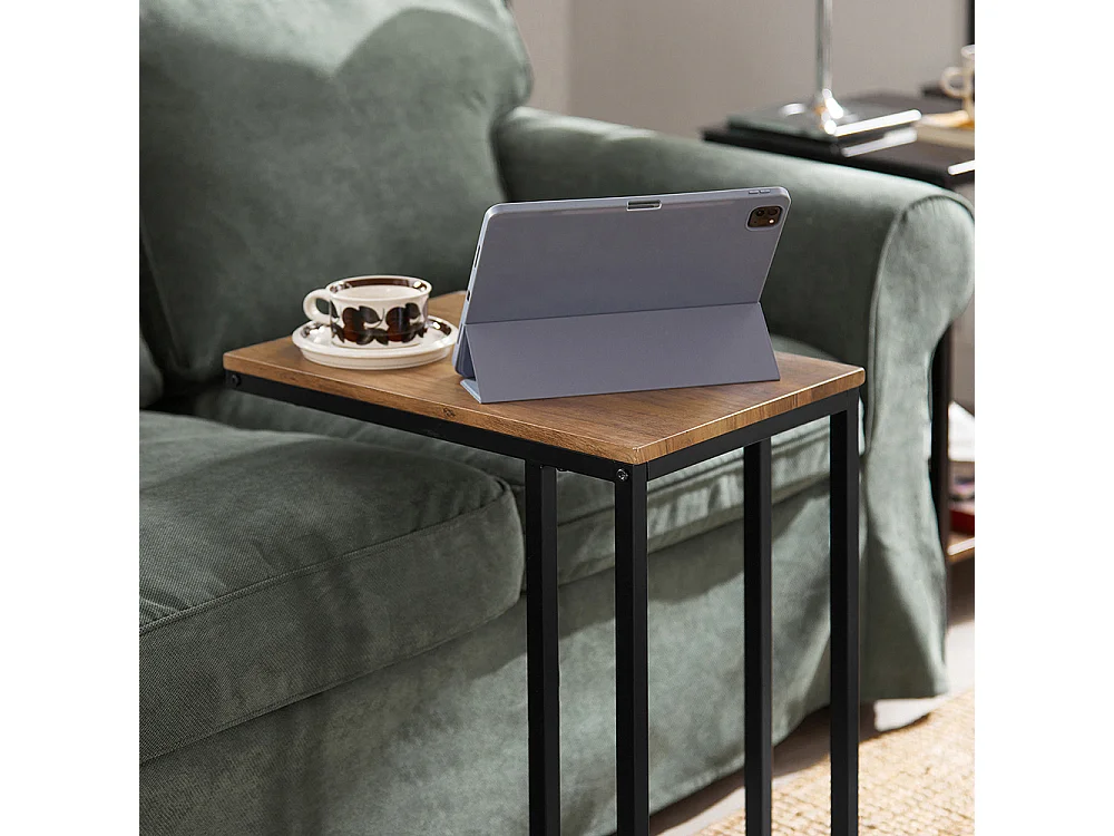 Tables Basses Gigognes, Lot De 2, Bouts De Canapé, Tables De Salon En Bois Et Verre Trempé, Fbt99-f