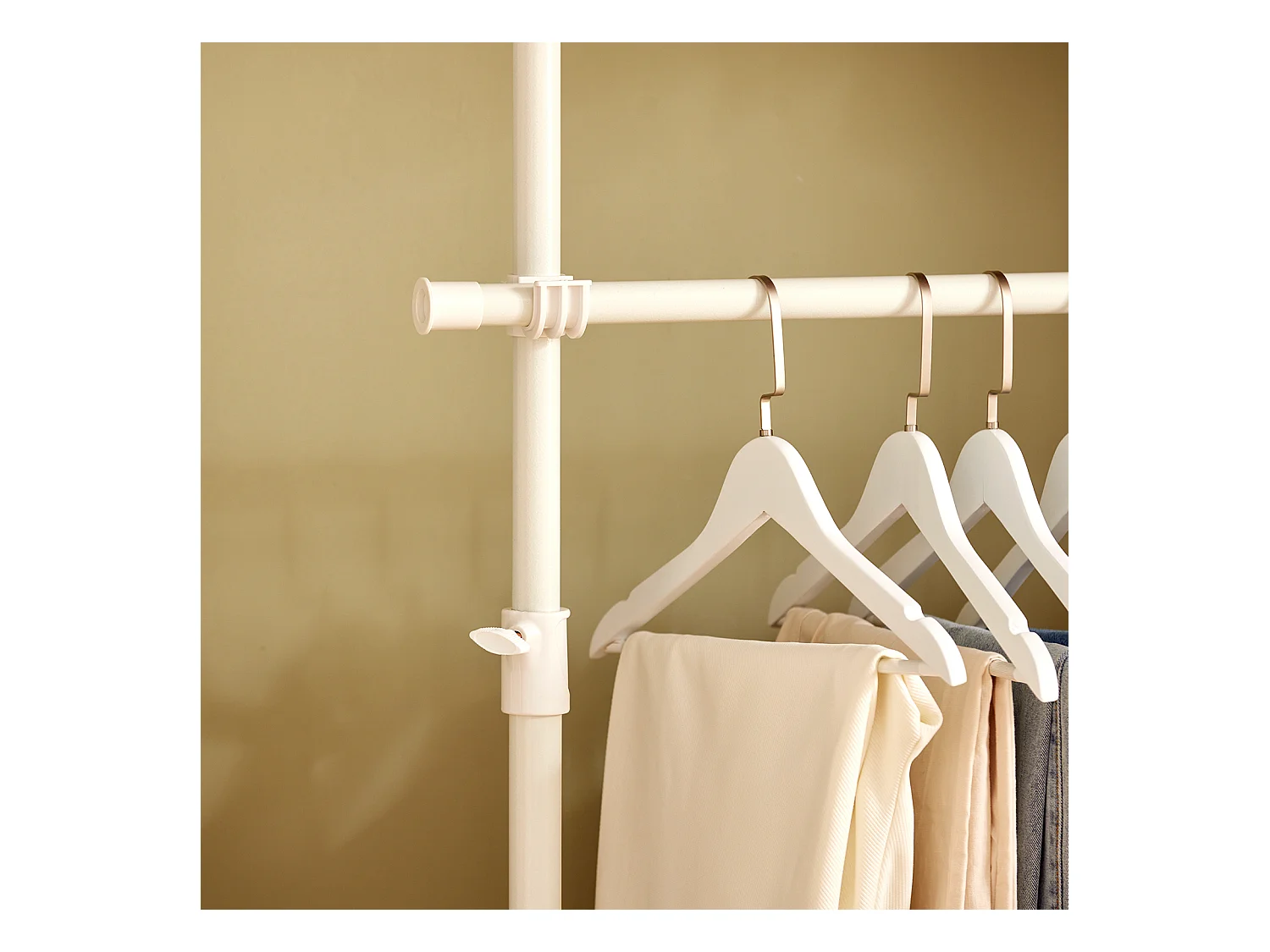 Télescopique Garde-robe Système Herkule, 2 Barres Portant De Vêtement, Frg109-w