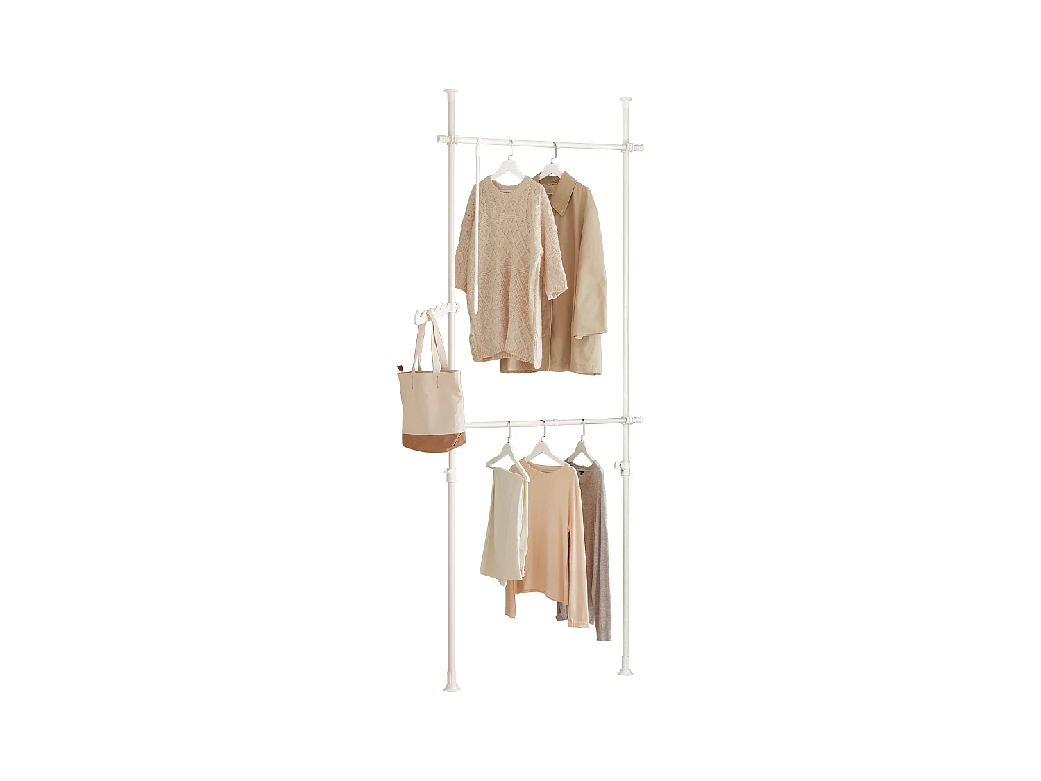SoBuy Cabina Armadio Guardaroba Componibile Appendiabiti Bianco FRG109