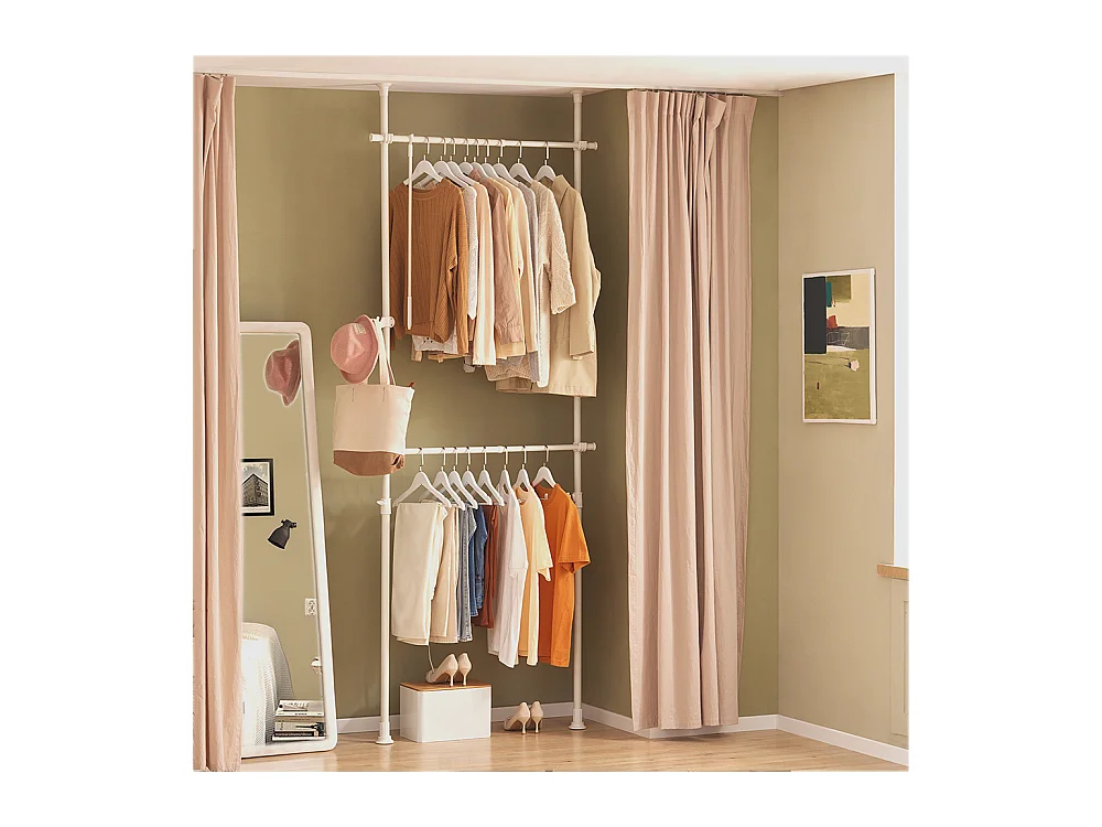 Garderoba z 2 drążkami teleskopowymi FRG109-W