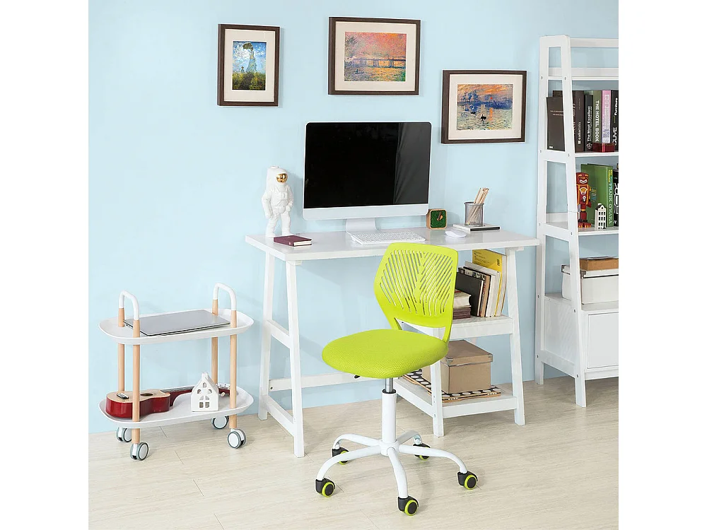 Chaise De Bureau Ergonomique Fauteuil Pivotant Chaisepour Ordinateur Hauteur Réglable Bleu, Fst64-gr