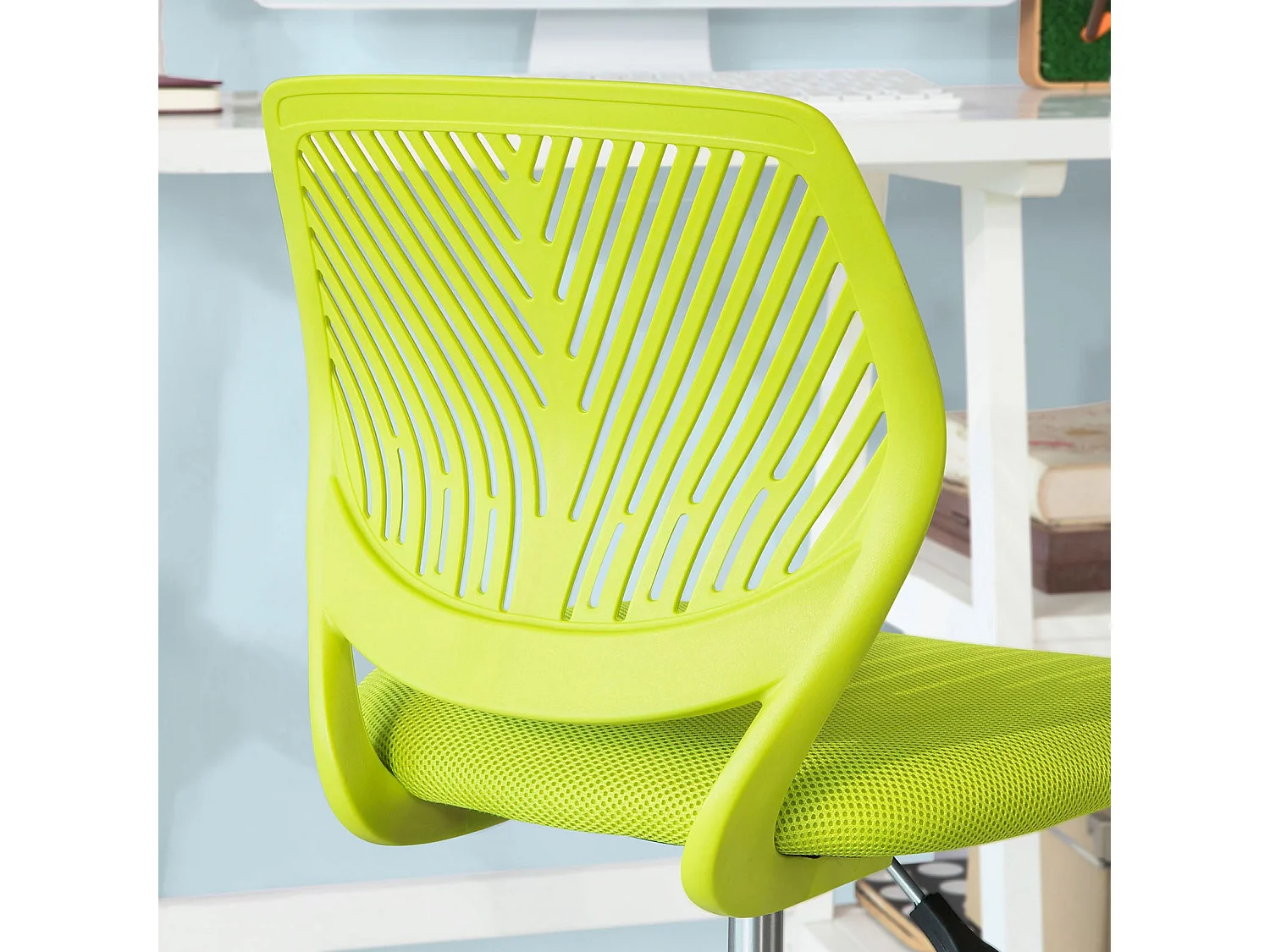 Chaise De Bureau Ergonomique Fauteuil Pivotant Chaisepour Ordinateur Hauteur Réglable Bleu, Fst64-gr