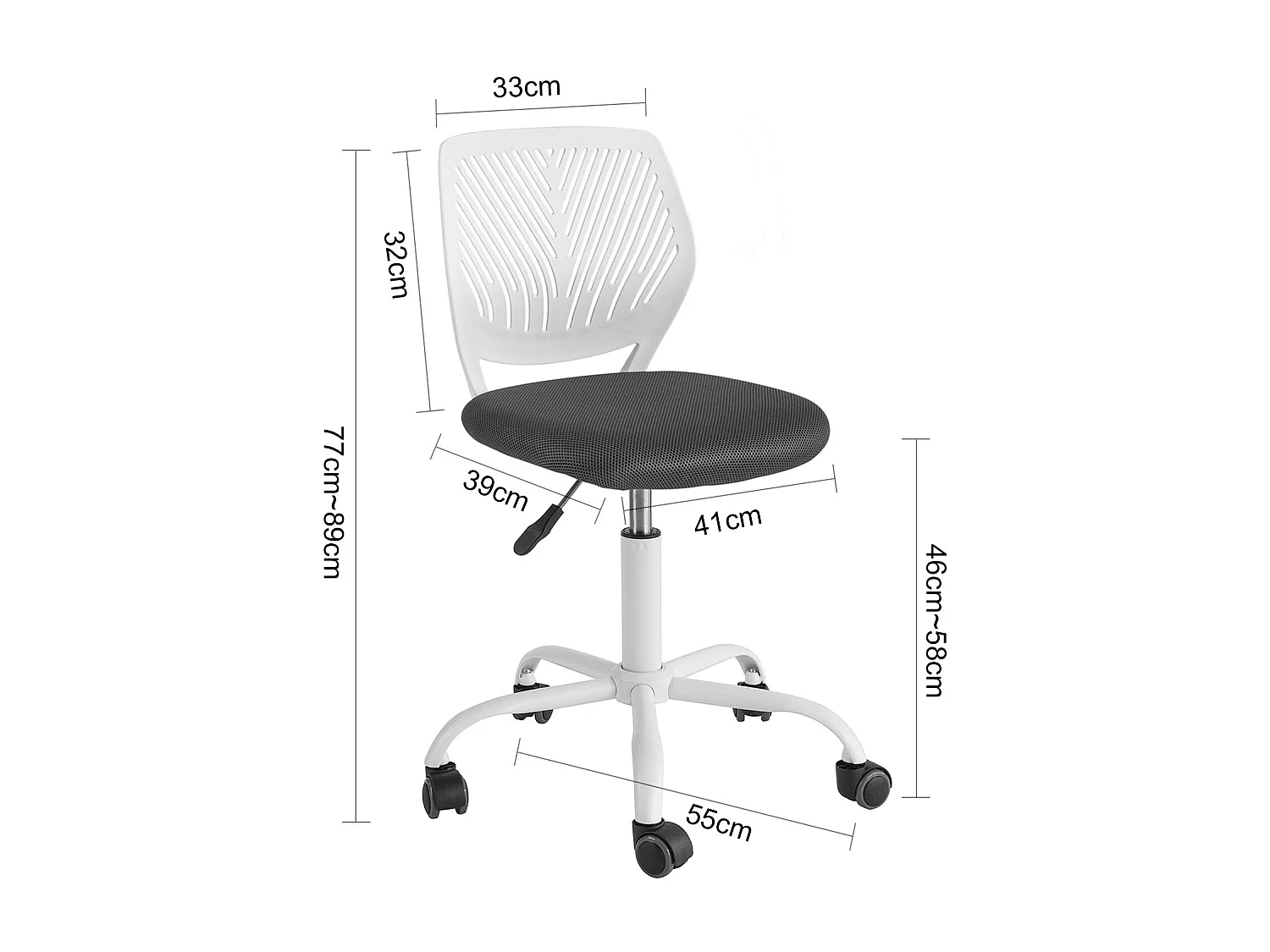 Chaise De Bureau Ergonomique Fauteuil Pivotant Chaisepour Ordinateur Hauteur Réglable Bleu, Fst64-w