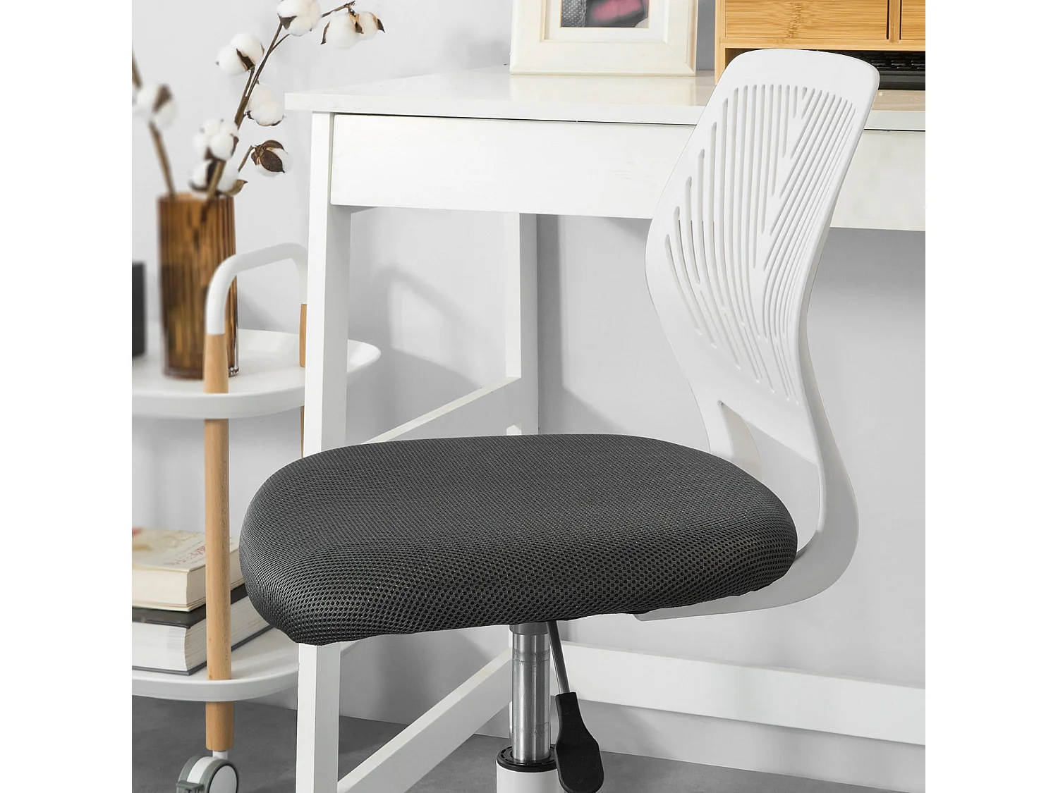 SoBuy FST64-W Ergonomische Bureaustoel kinderdraaistoel Draaistoel