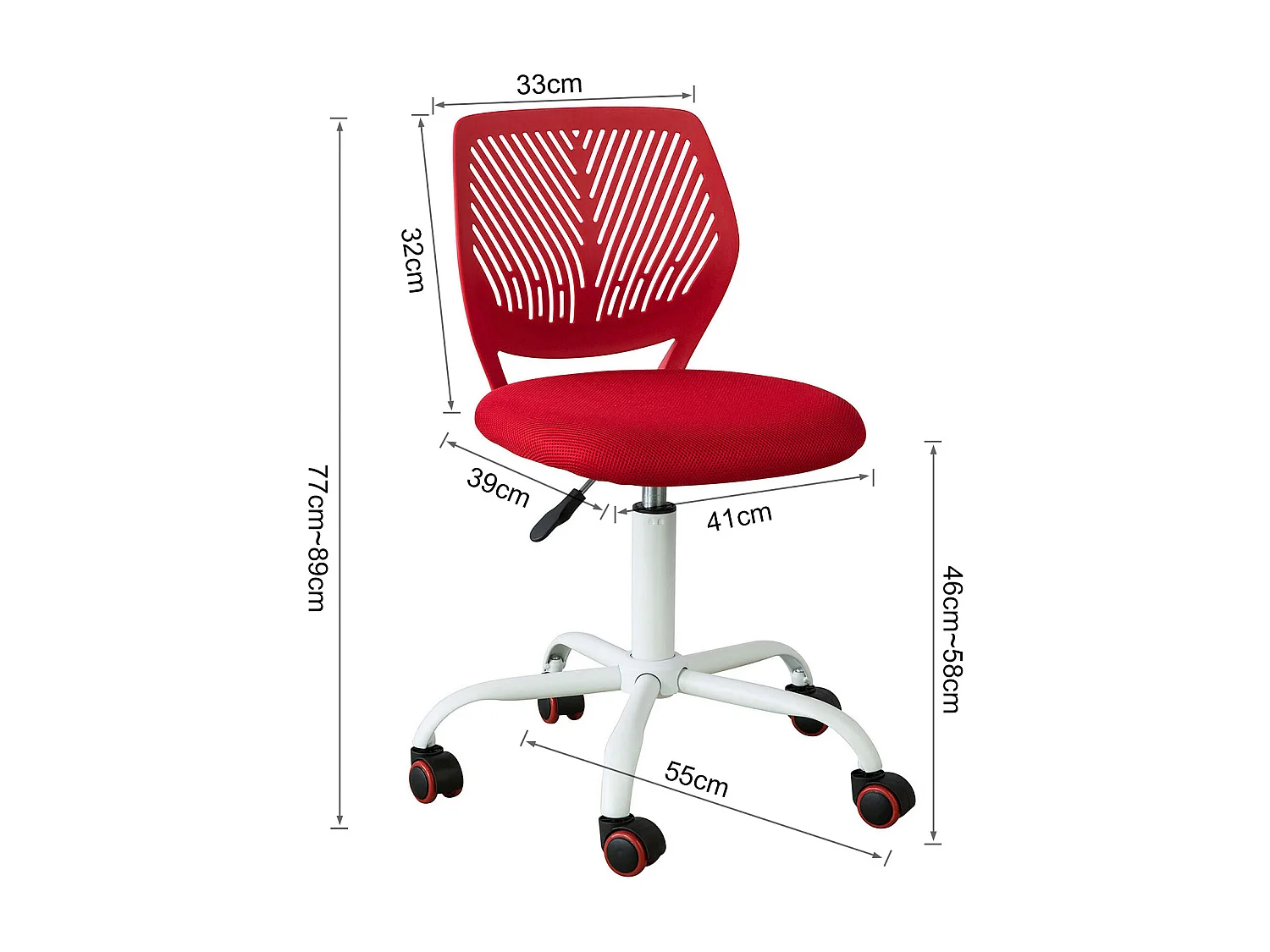 Chaise De Bureau Ergonomique Fauteuil Pivotant Chaisepour Ordinateur Hauteur Réglable Bleu, Fst64-r