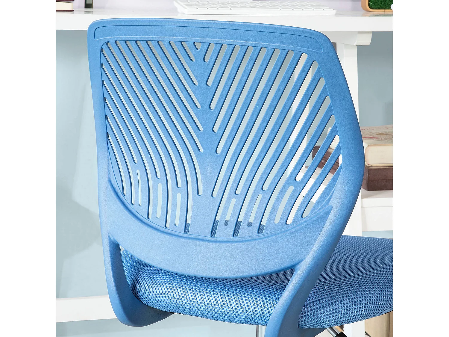 Chaise De Bureau Ergonomique Fauteuil Pivotant Chaisepour Ordinateur Hauteur Réglable Bleu, Fst64-bl