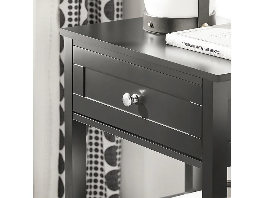 SoBuy FBT46-Sch Bijzettafel Nachtkastje Salontafel Voor de slaapkamer in Zwar