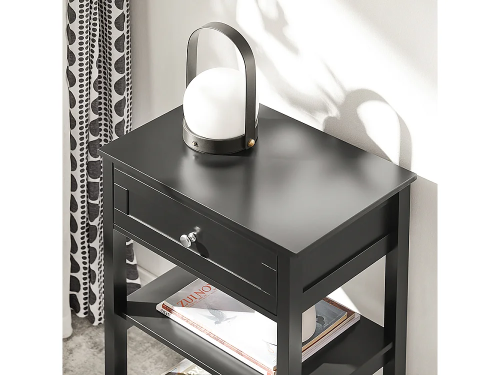 SoBuy FBT46-Sch Bijzettafel Nachtkastje Salontafel Voor de slaapkamer in Zwar