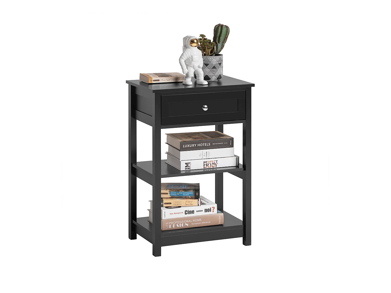 Table De Chevet Table De Nuit Bout De Canapé Table D'appoint Avec  - Noir, Fbt46-sch
