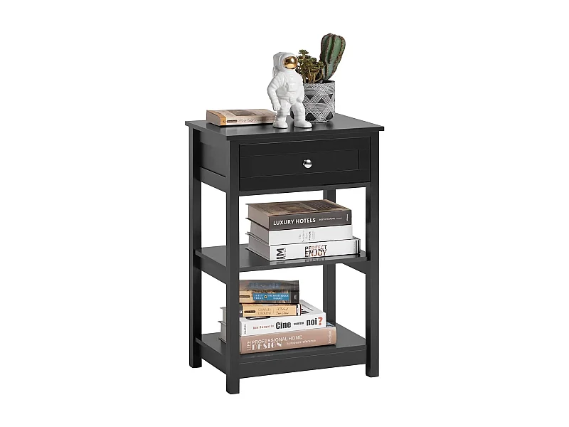 Table De Chevet Table De Nuit Bout De Canapé Table D'appoint Avec  - Noir, Fbt46-sch