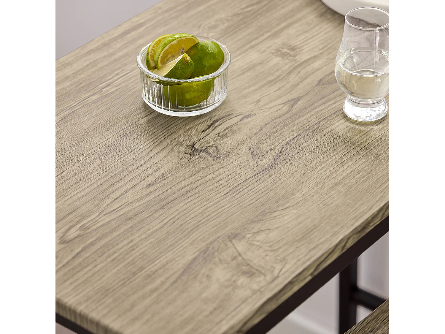 Ensemble Table De Bar + 2 Chaises Set De 1 Table + 2 Tabouret Haut De Bar Table Haute, Ogt03-n