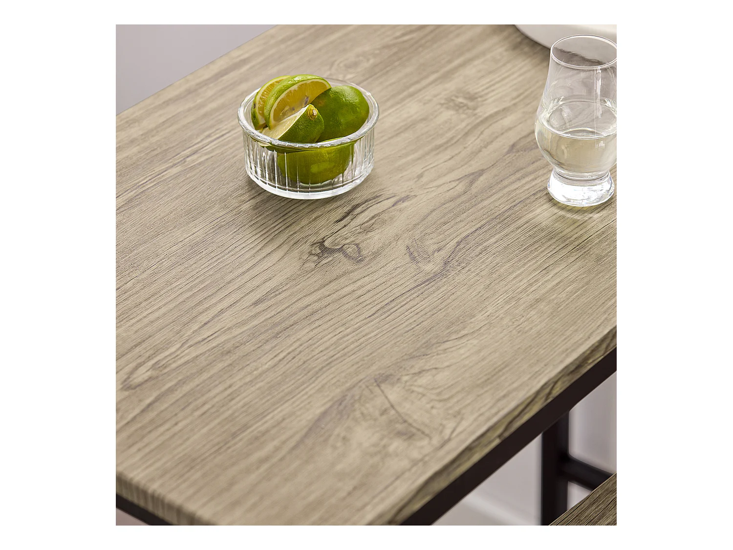 Ensemble Table De Bar + 2 Chaises Set De 1 Table + 2 Tabouret Haut De Bar Table Haute, Ogt03-n