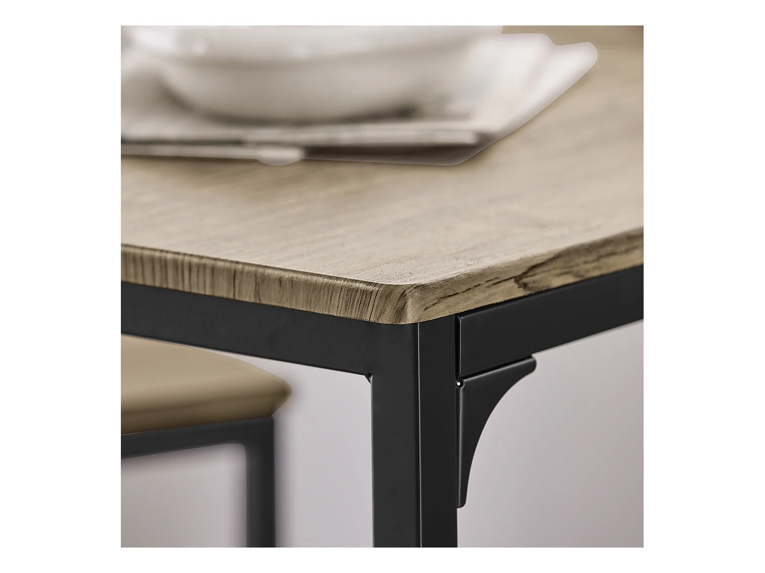 Ensemble Table De Bar + 2 Chaises Set De 1 Table + 2 Tabouret Haut De Bar Table Haute, Ogt03-n