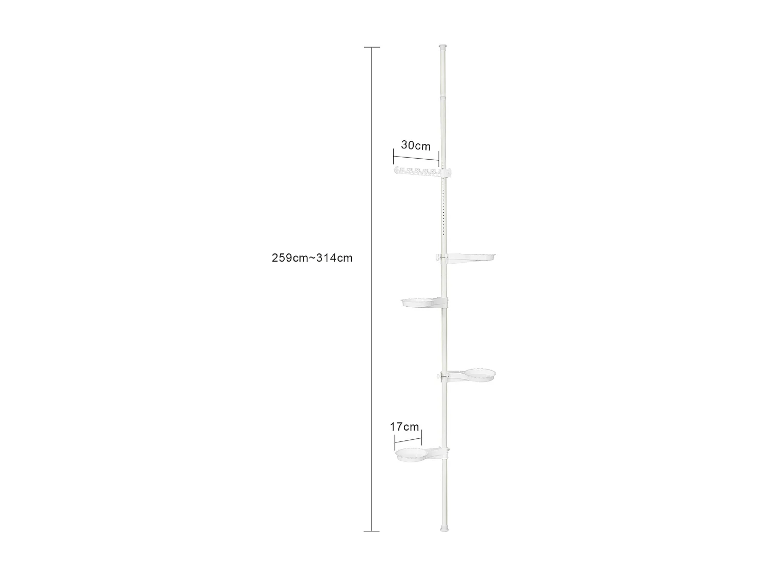 SoBuy KLS09-W telescopische metalen bloempot houder plank plantenhouder telescopische steel display plantenhouder