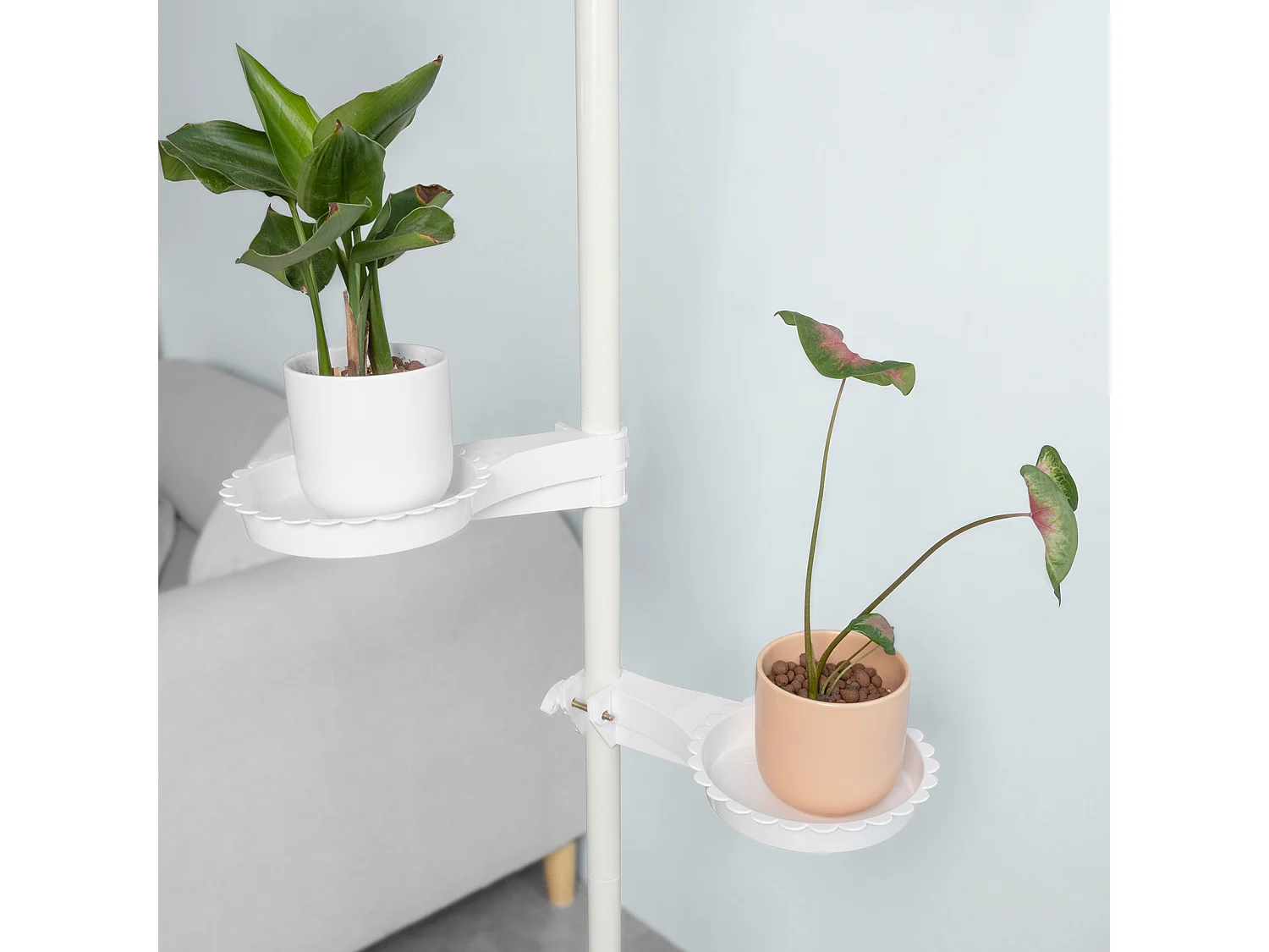 SoBuy KLS09-W telescopische metalen bloempot houder plank plantenhouder telescopische steel display plantenhouder