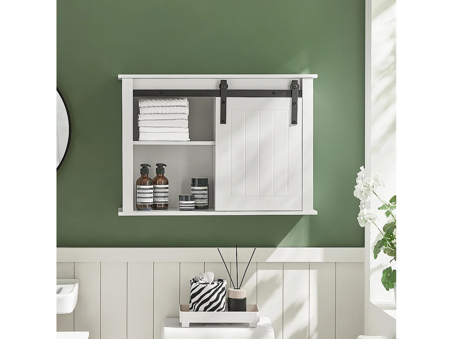 Armoire Murale Salle De Bain Placard Toilette Suspendu Placard De Rangement 68x20x48 Cm, BZr71-w