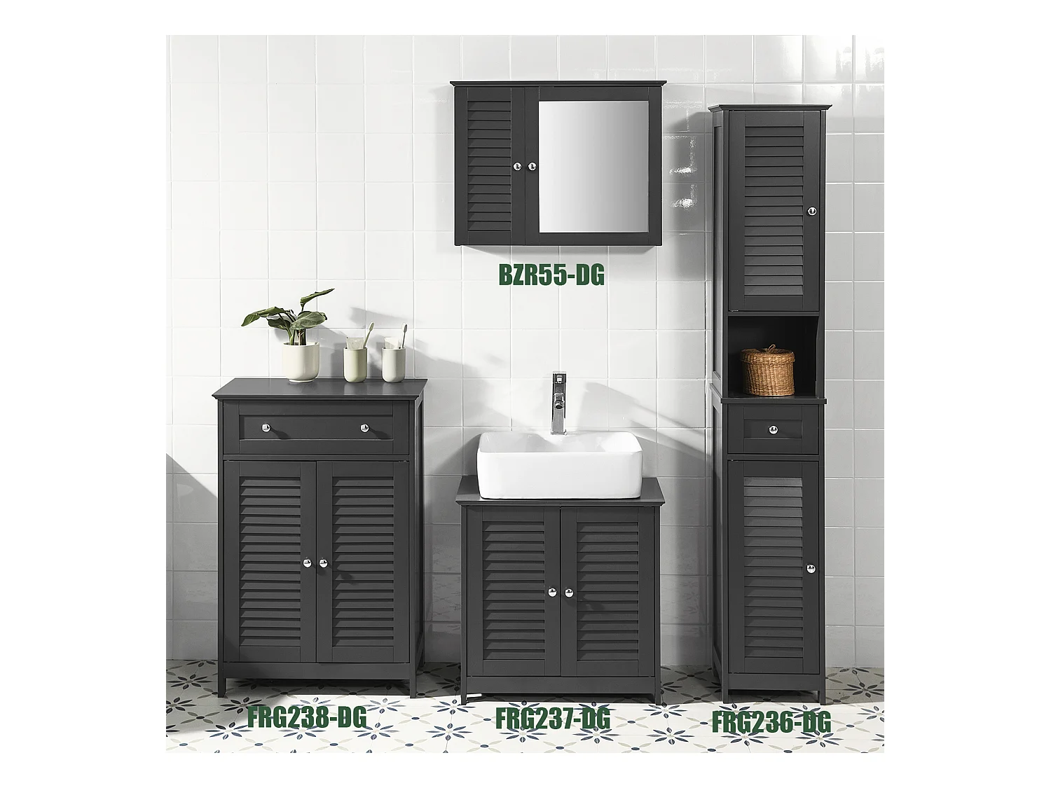 Szafka wisząca z lustrem łazienkowa BZR55-DG