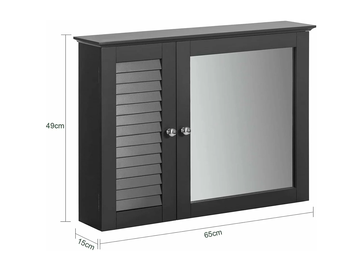 Armoire Miroir Meuble Haut De Salle De Bain Armoire Suspendue Avec Porte Miroir Commode, BZr55-dg