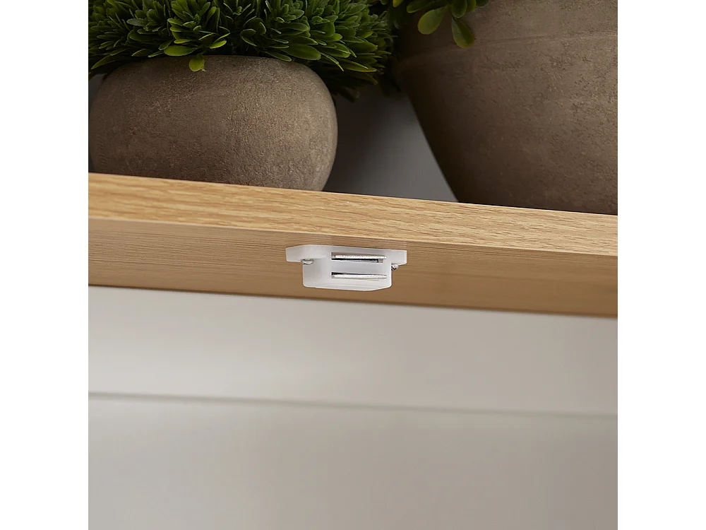 SoBuy BZR42-W Badkamer Hoge Kast met 2 Deurs Kast Dressoir Wand Opbergkast Hangkast