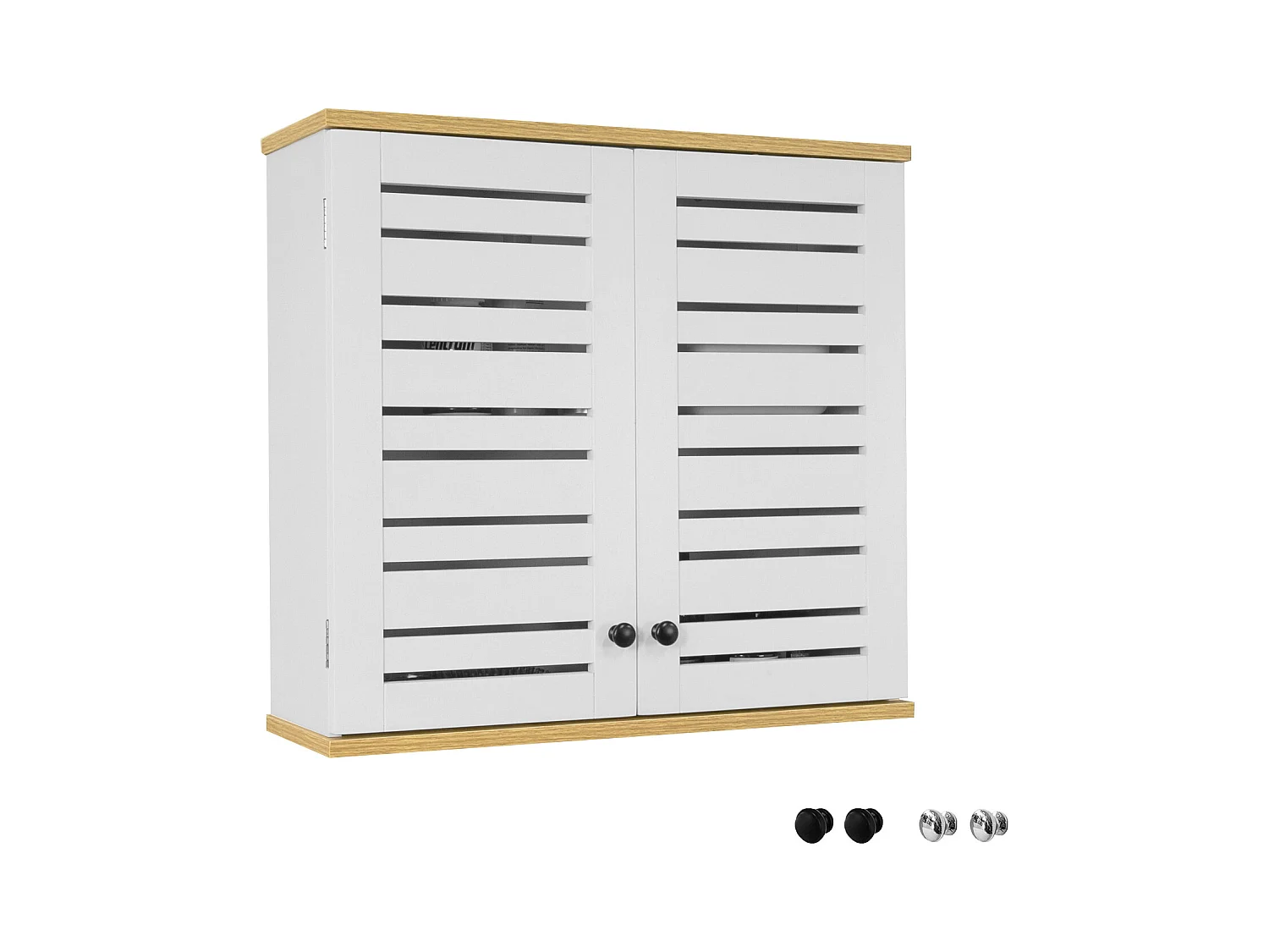 SoBuy BZR42-W Badkamer Hoge Kast met 2 Deurs Kast Dressoir Wand Opbergkast Hangkast